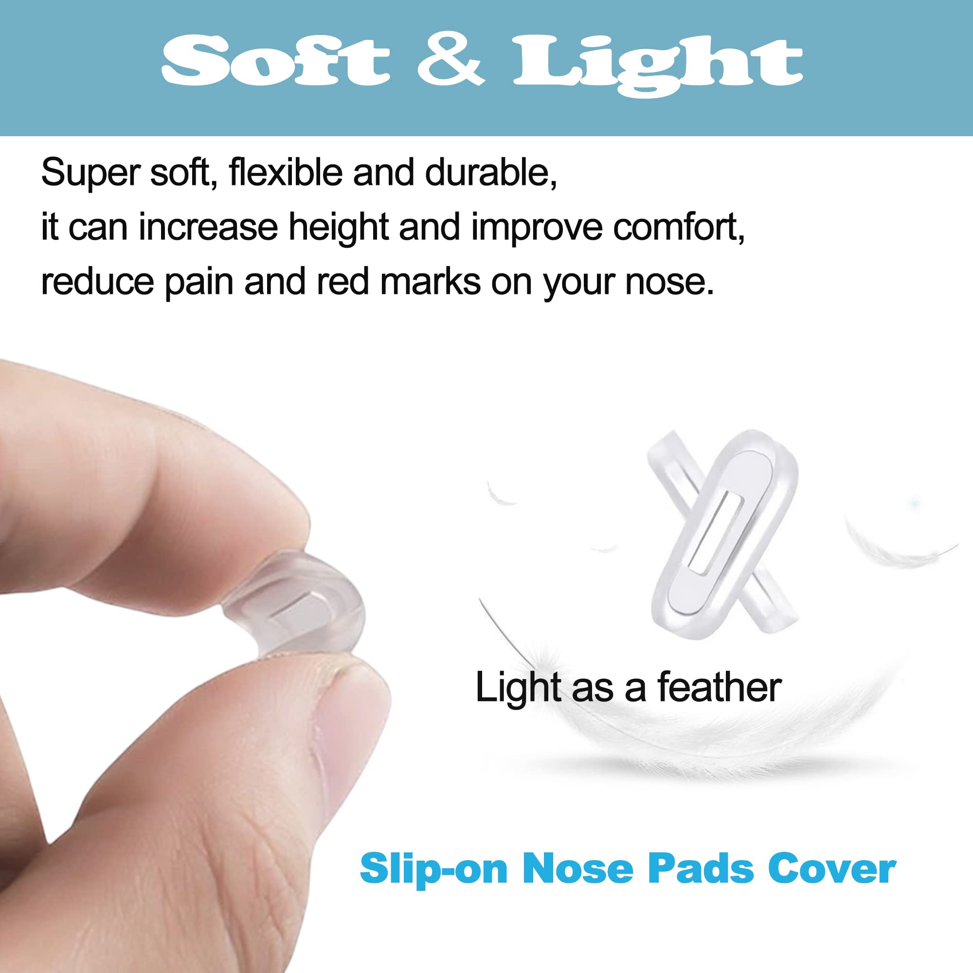 Clear and black matte finish LVVFIT nose pad covers