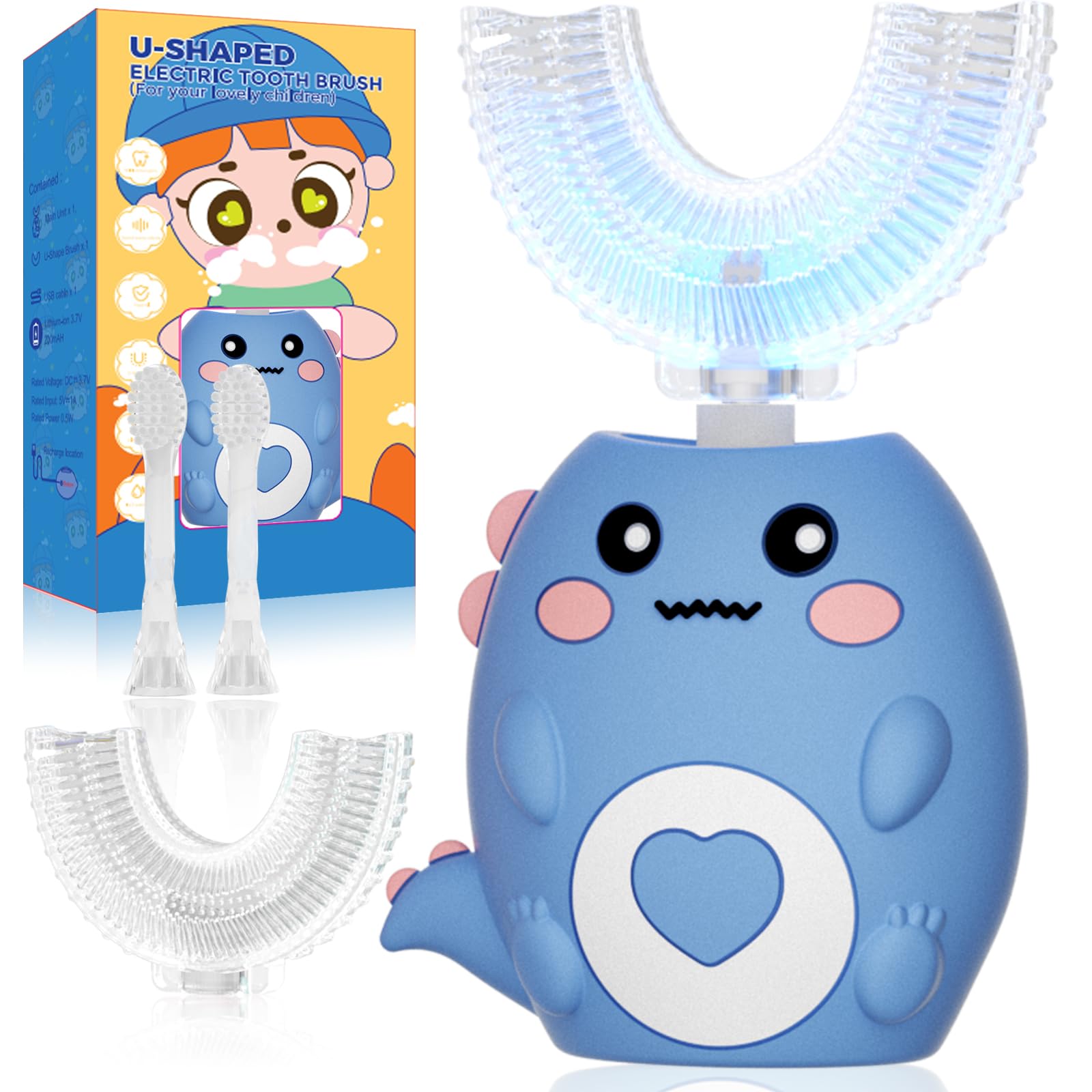 Front view of Lwalaneng Kids U Shaped Electric Toothbrush