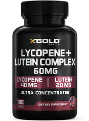 Lycopene + Lutein 60mg supplement bottle with label