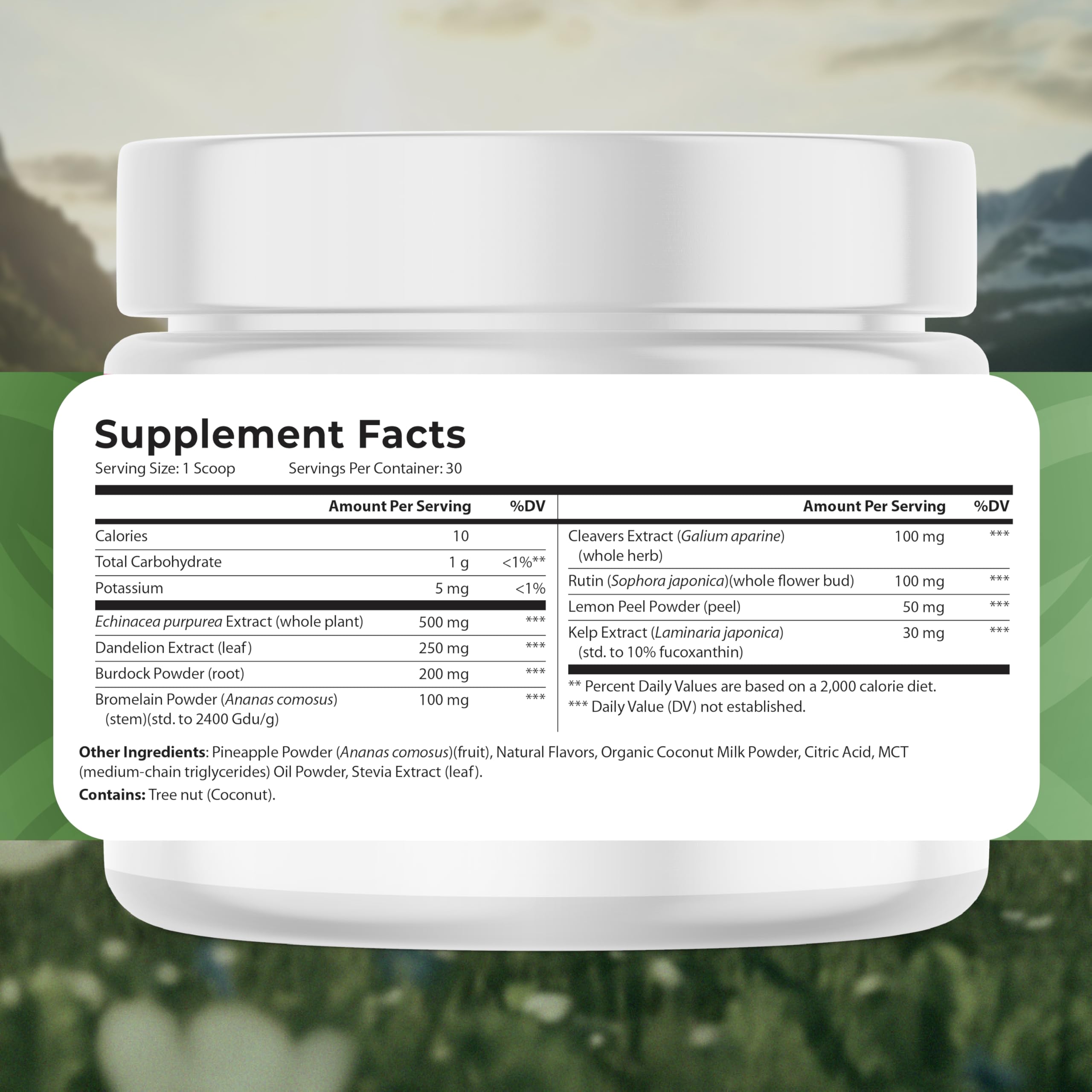 Lymph Go Bromelain powder ingredient