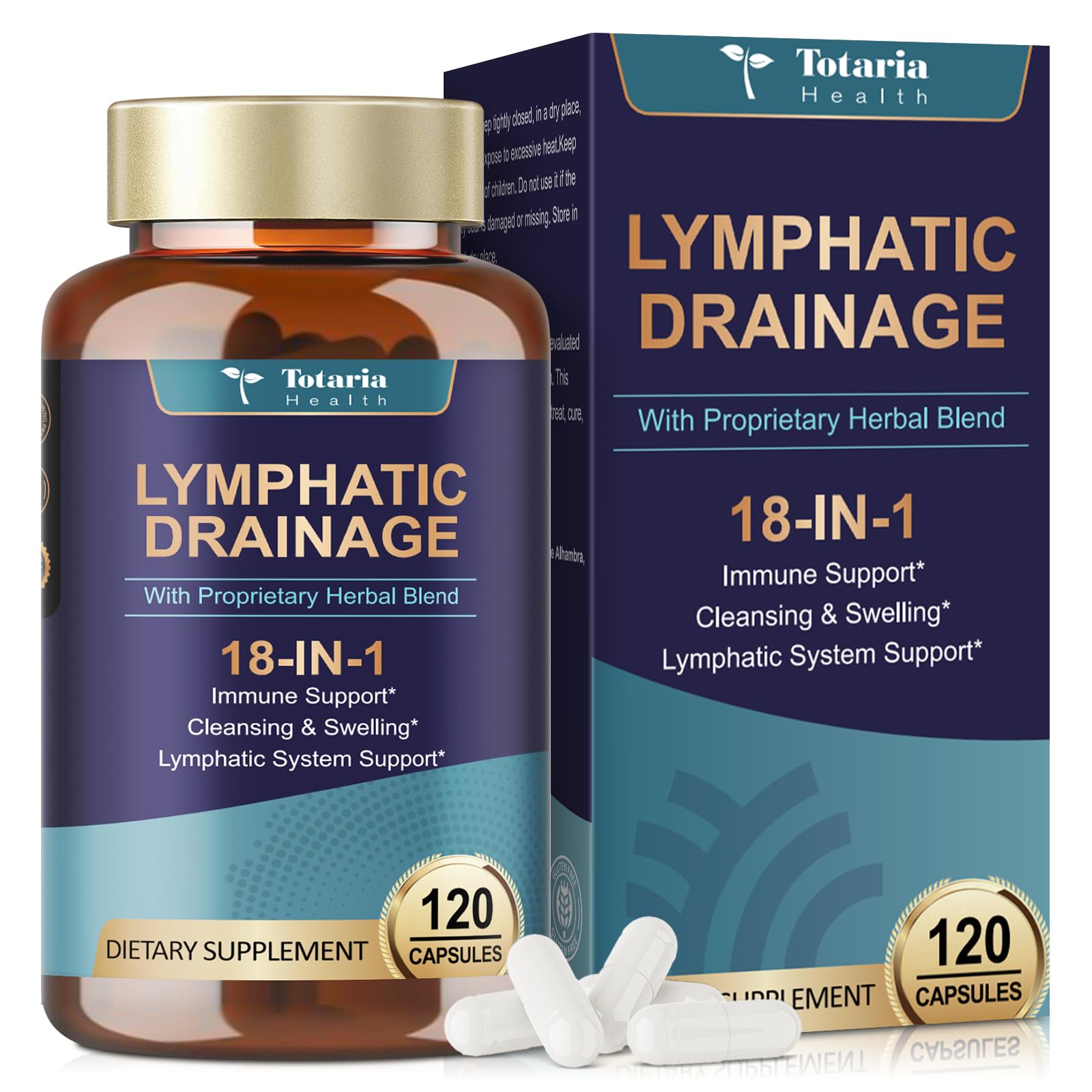 Lymph MD System Support bottle cap and label