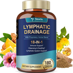 Lymphatic drainage supplements bottle - front view