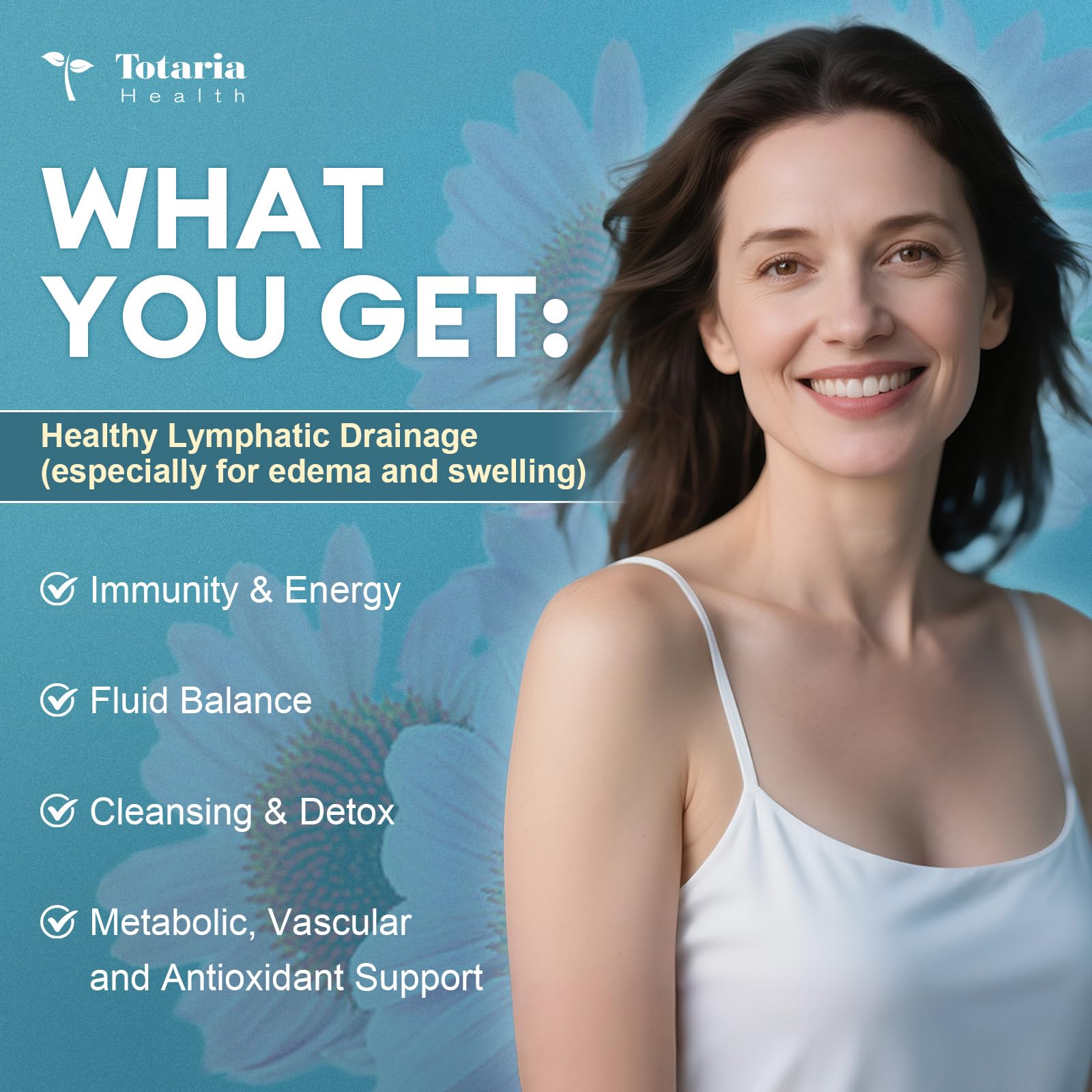 Supplement capsules and label for lymphatic drainage formula