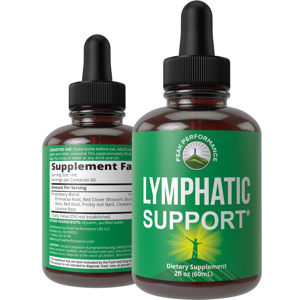 Lymphatic Drainage Drops bottle with sugar-free formula