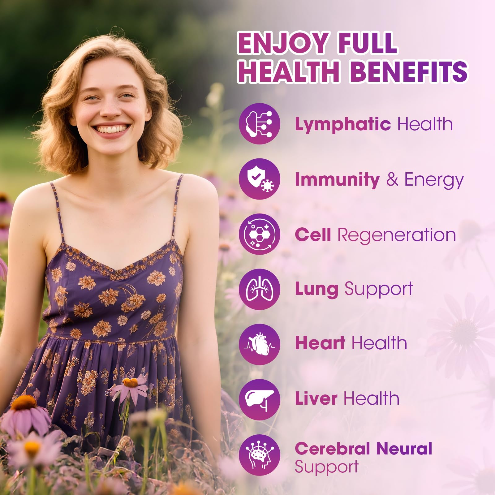 Herbal ingredients chart featuring echinacea and elderberry