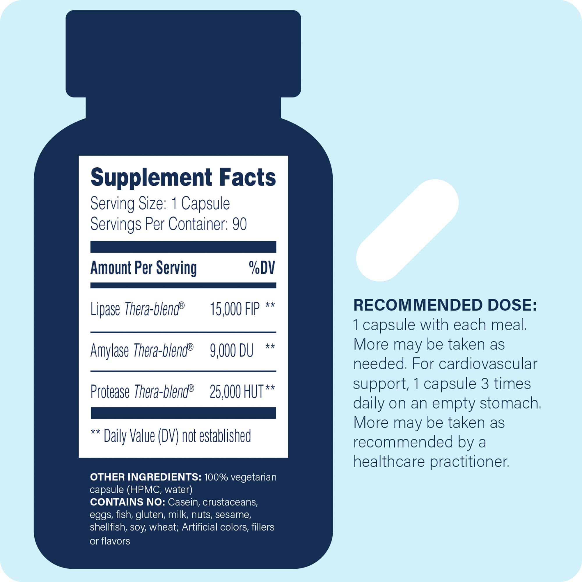 Lypo Optimize label showing vegan and kosher certifications