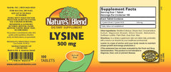 Close-up of Lysine 500 mg tablets