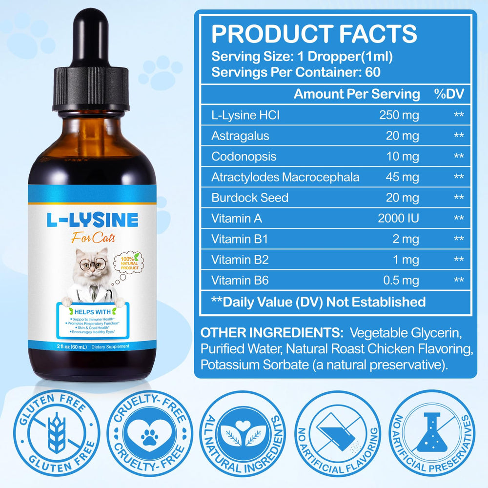 Cat food being mixed with lysine supplement liquid