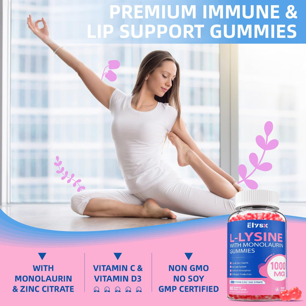 Gummies contain Vitamin C, Vitamin D3, Zinc with L-Lysine and Monolaurin