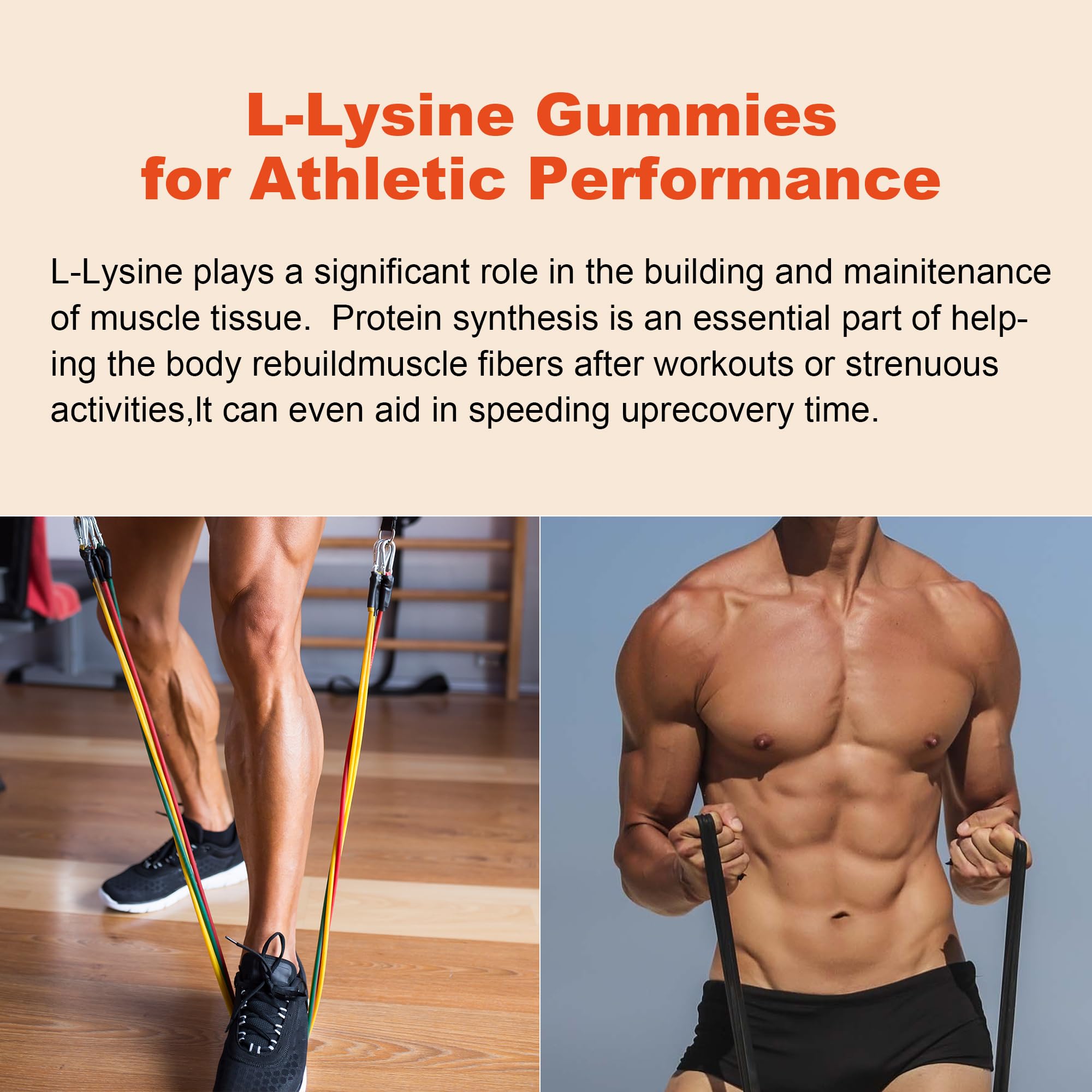 Close-up of chewable L-Lysine gummies texture