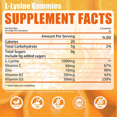 Immunity boost concept with L-Lysine gummies and vitamins