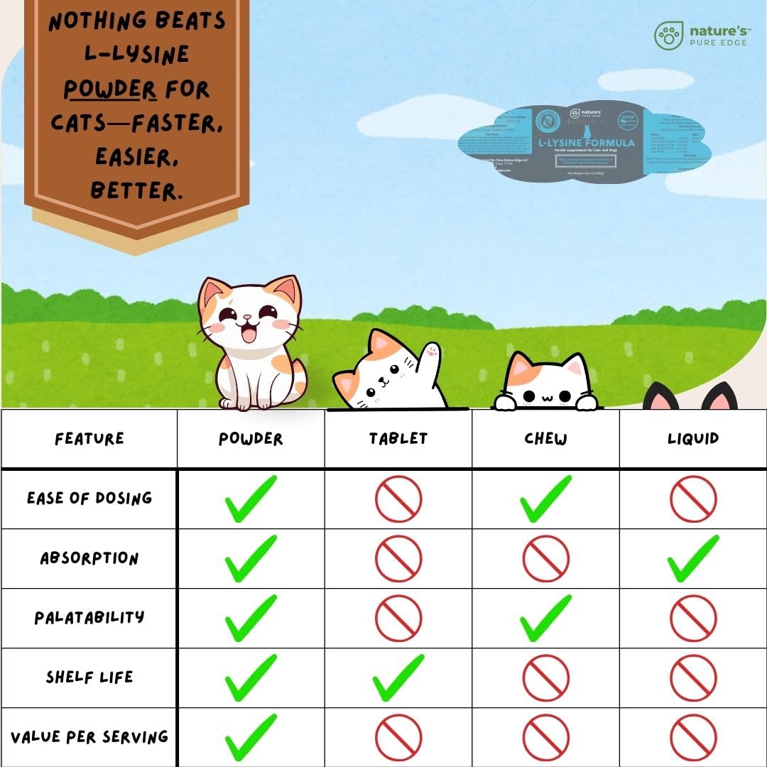 L-Lysine powder with chicken flavor for cats and dogs being poured