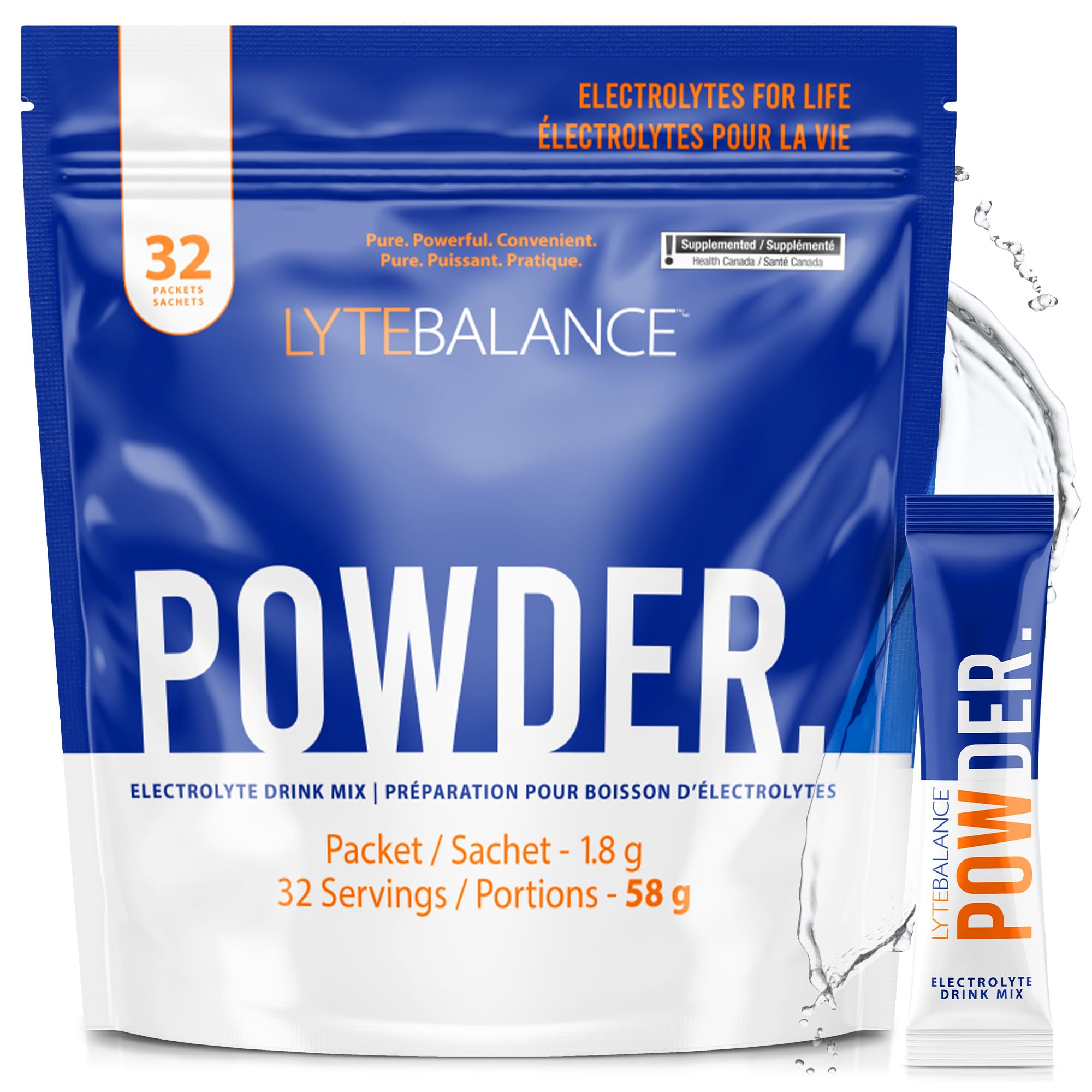Front view of Lyte Balance Powder 32 packets