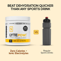 LyteLine lemon-lime tub packaging highlighting zero calories and no sugar