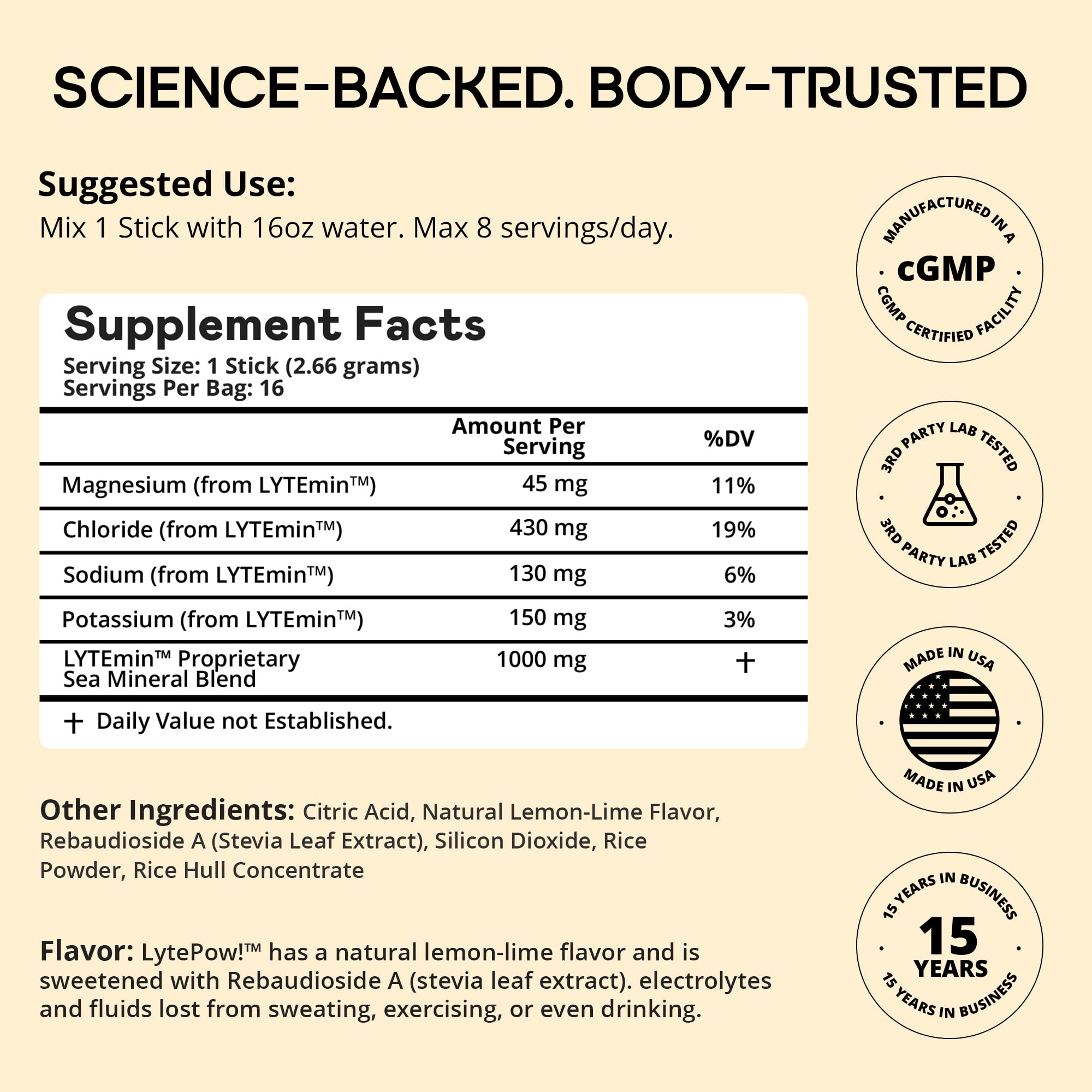 LytePow label emphasizing Non-GMO, Vegan, Keto-friendly