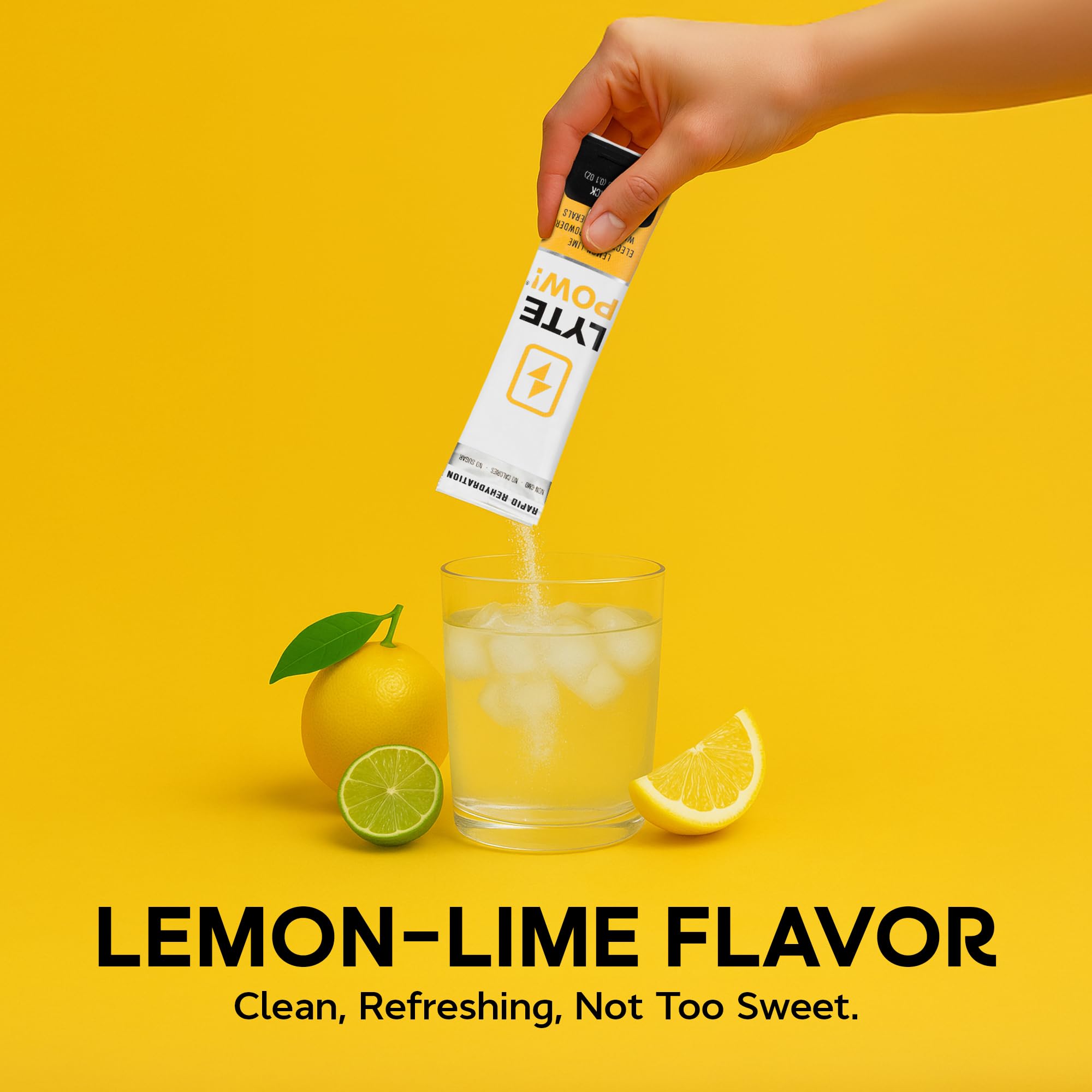 LytePow natural lemon-lime flavor in a glass of hydration.