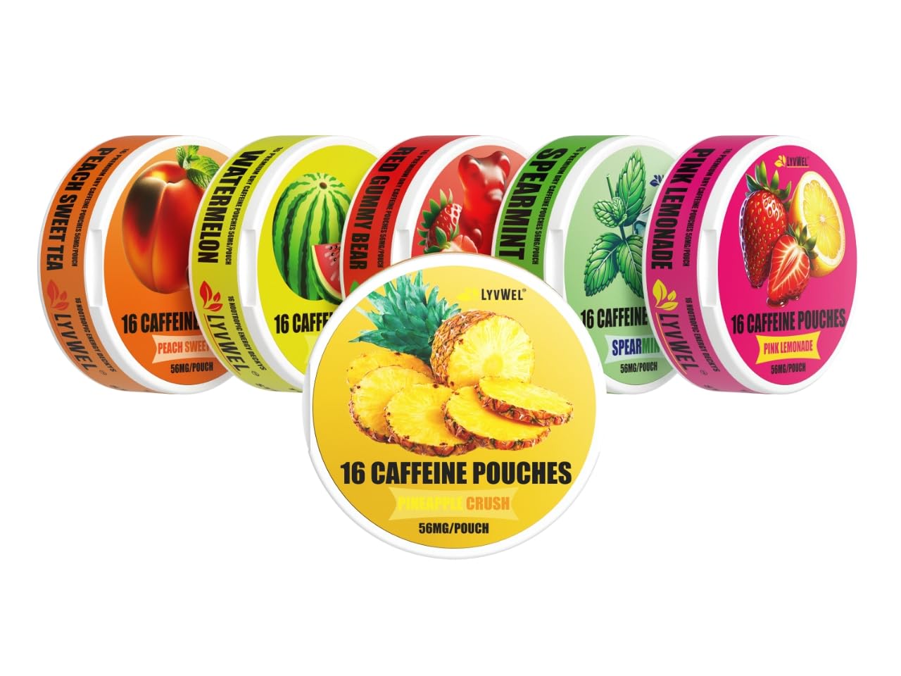 LyvWel 56mg energy pouch Pineapple pack provides steady energy for focus and workouts