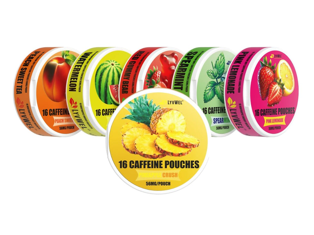 LyvWel 56mg energy pouch Pineapple pack provides steady energy for focus and workouts