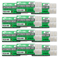 LyvWel Energy Gum showing 100mg caffeine per piece