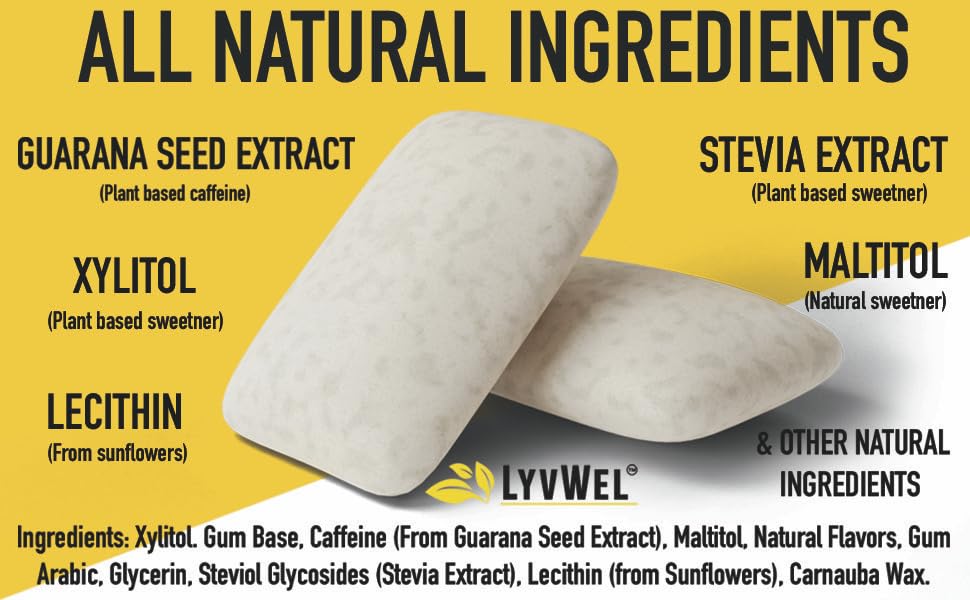 Carton image of LyvWel Energy Gum Mint flavor 12-pack