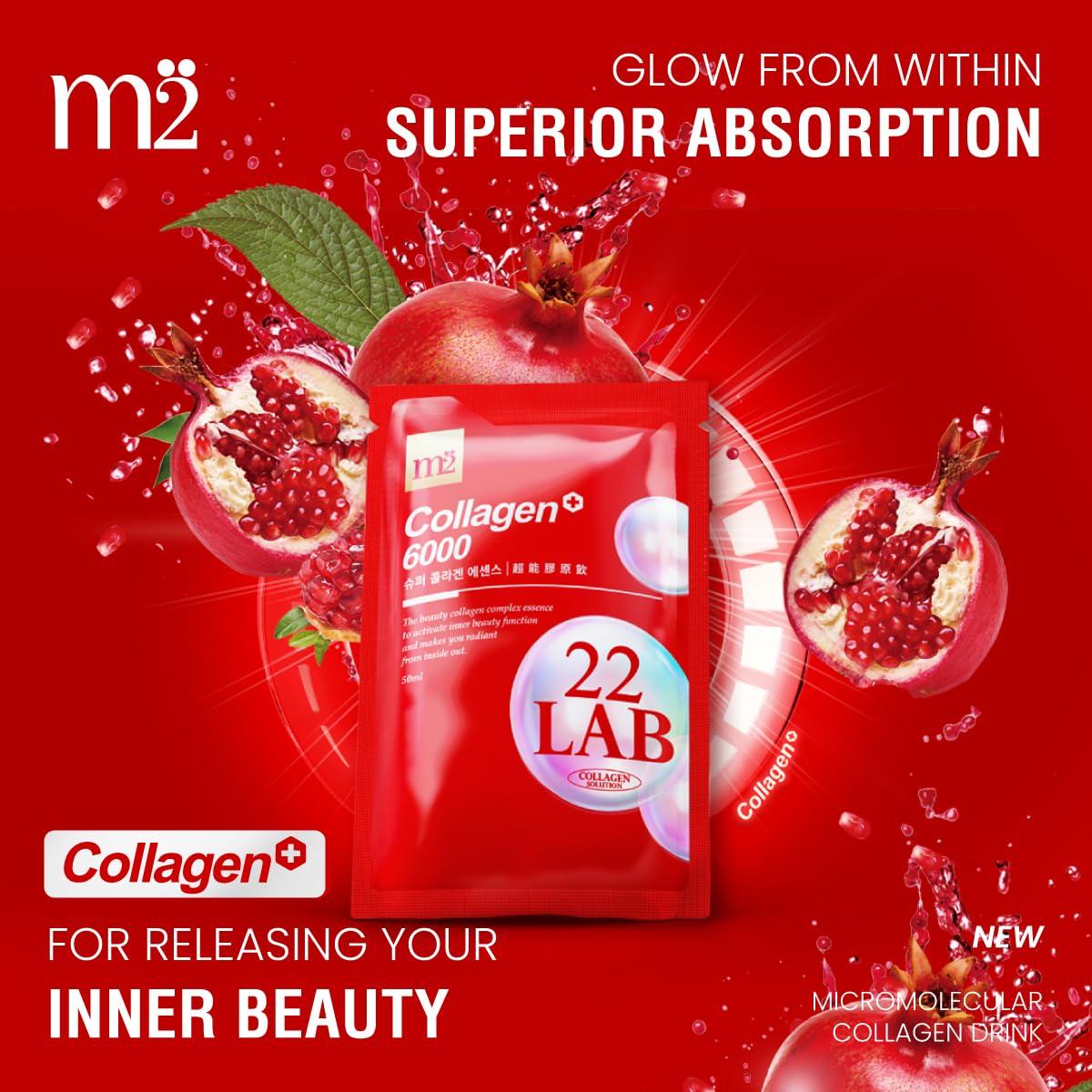 Close-up of antioxidants in the formula (Mangosteen, Pomegranate, Resveratrol)