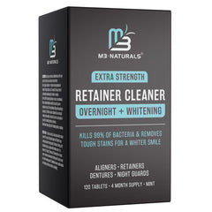 Box of M3 Naturals Overnight + Whitening Retainer Cleaner with 120 tablets