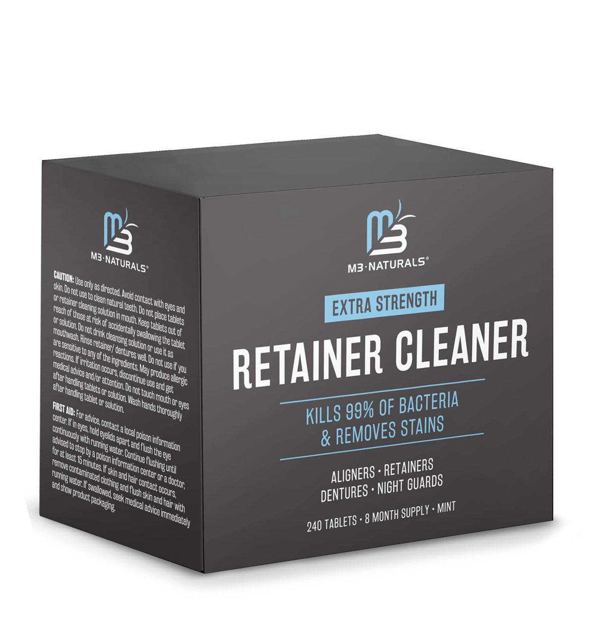 M3 Naturals Retainer and Denture Cleanser tablets jar