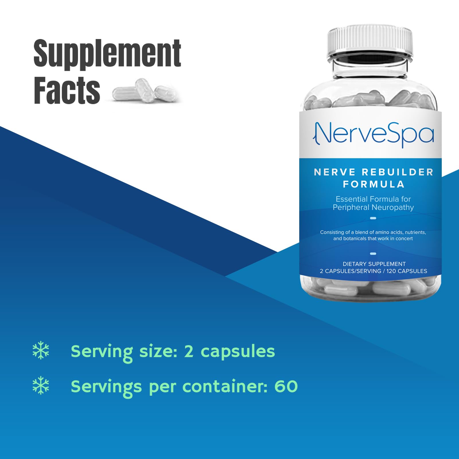 Close-up of clear capsules from the Nerve Support Supplement