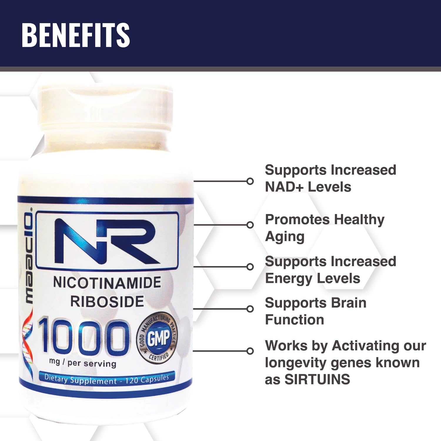 Maac10 NR bottle with 120 capsules