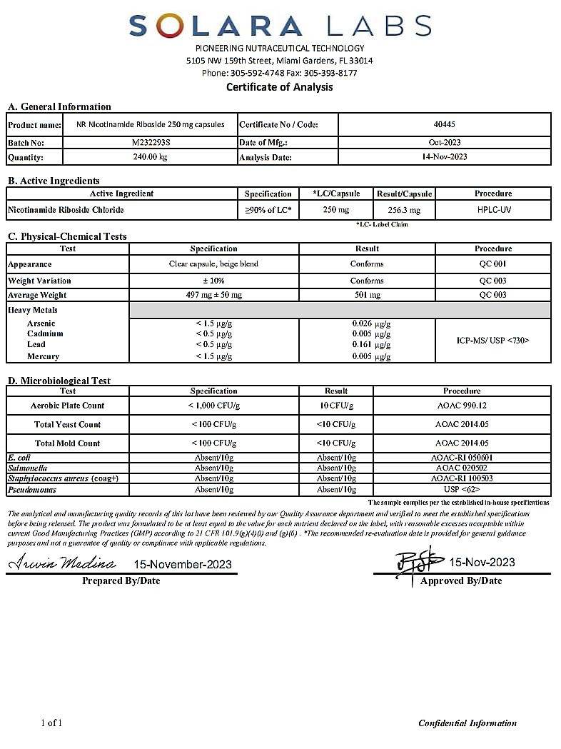Close-up of Nicotinamide Riboside capsule