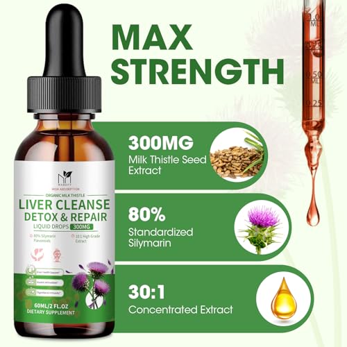 Two MABEFY milk thistle liquid drops bottles with packaging