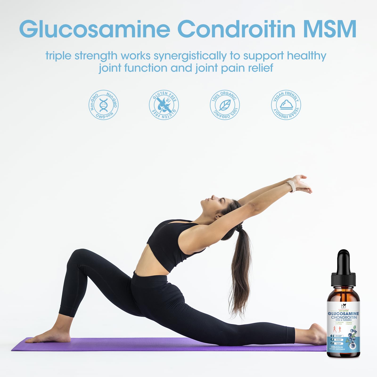 Blueberry flavor branding on bottle