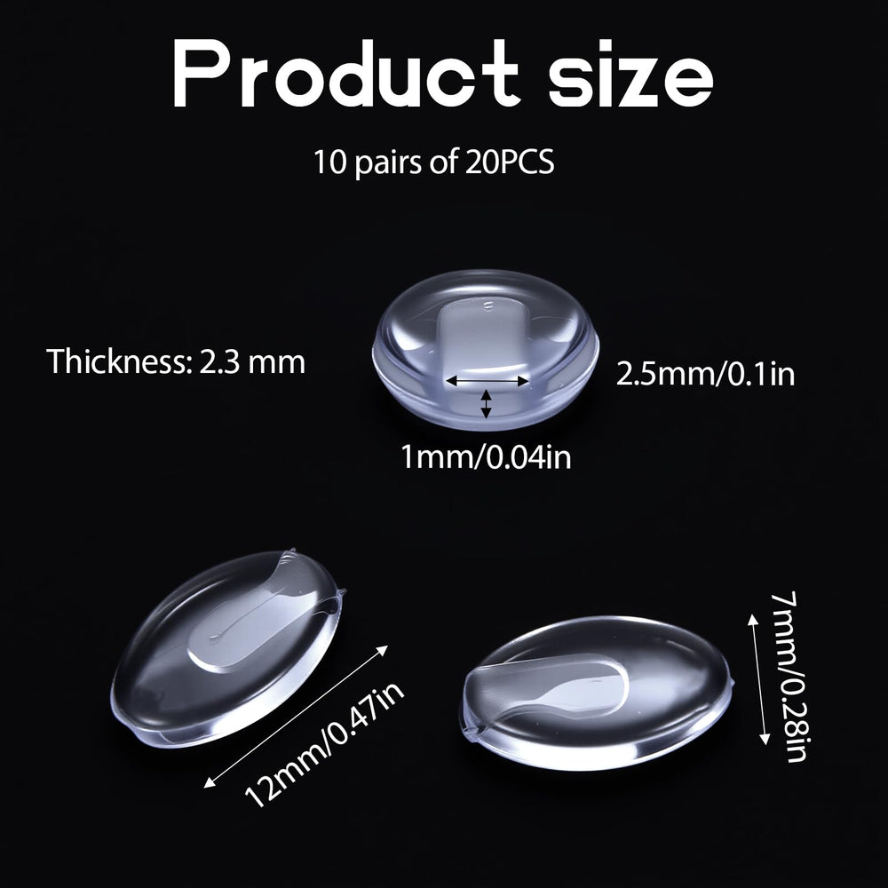 Clear silicone plug-in nose pads for eyeglasses