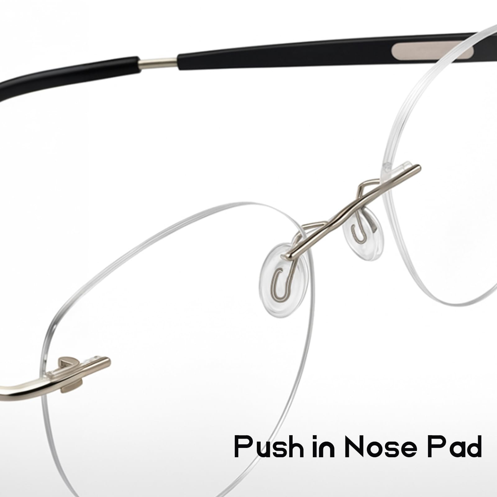 Nose pads compatible with rimless and frameless glasses