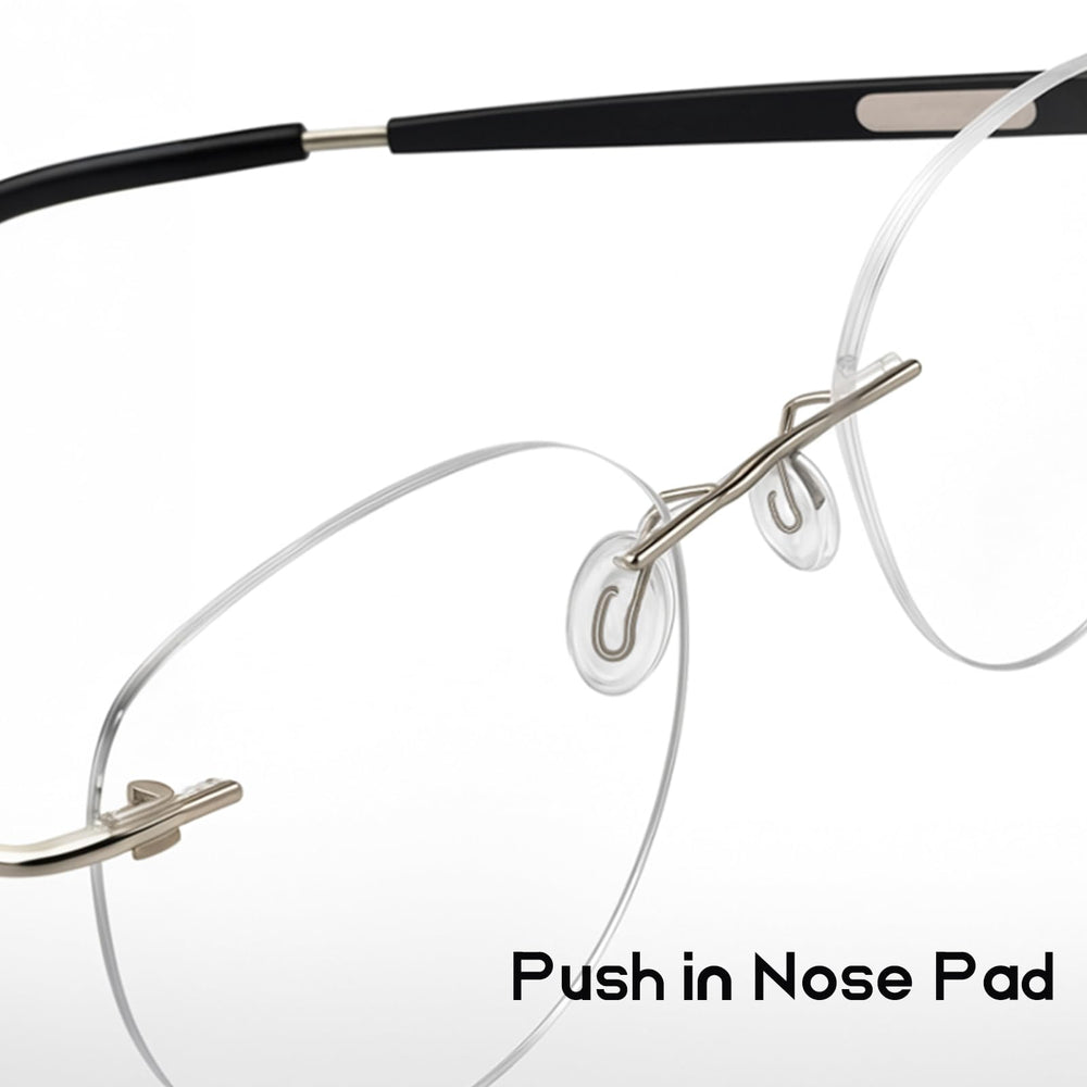 Nose pads compatible with rimless and frameless glasses