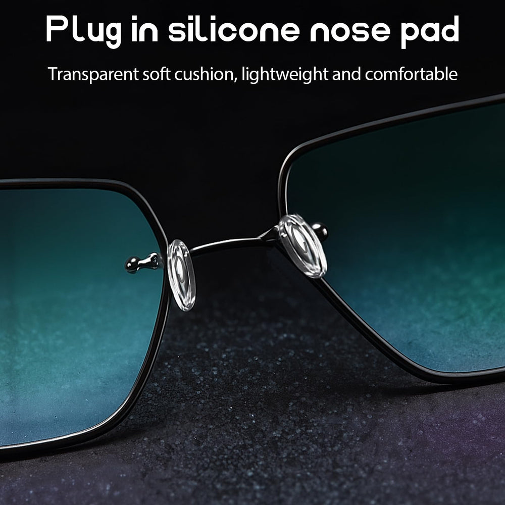 Tool-free push-in installation of eyeglass nose pads