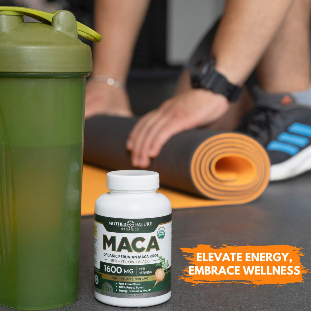 Maca root capsules for natural energy and hormonal support