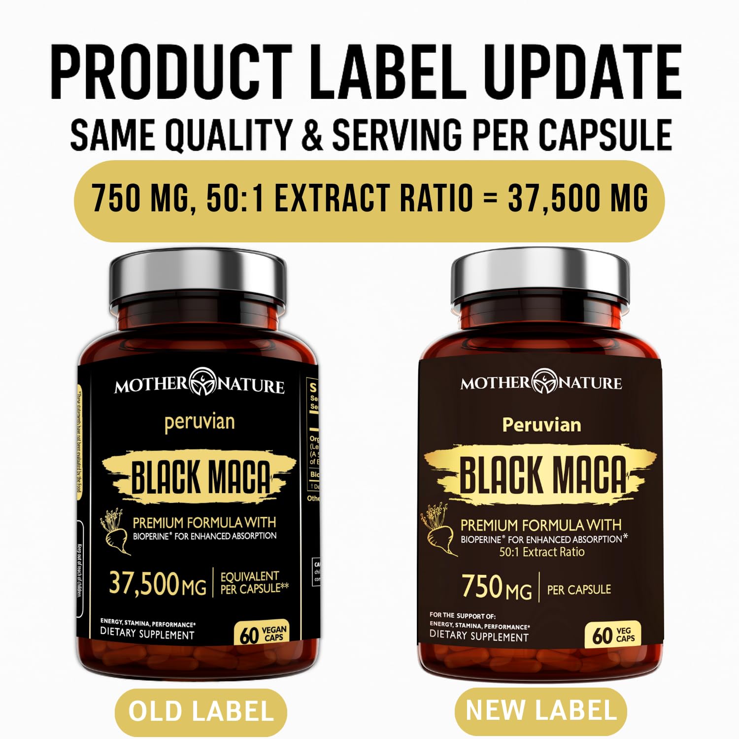 Maca energy and performance support capsules