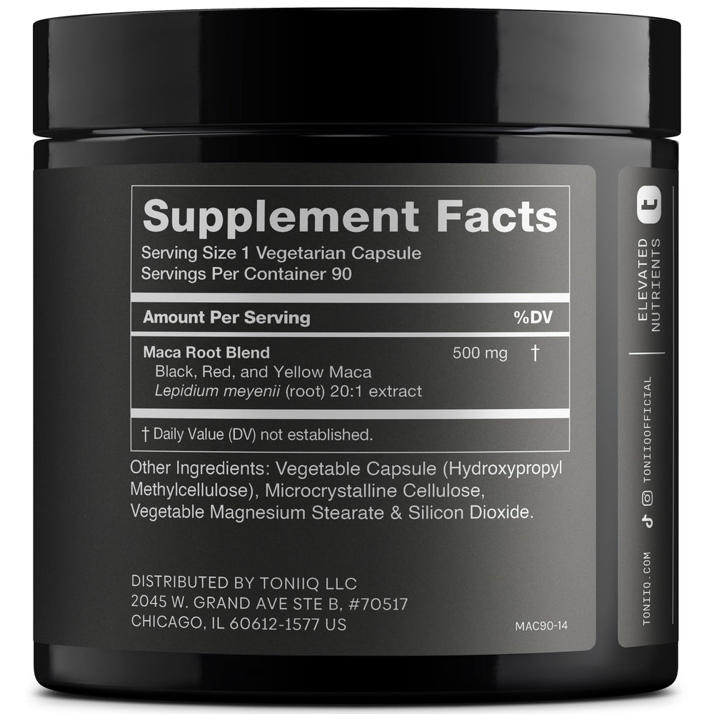 Capsule containing red maca root extract