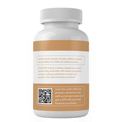 Back/label of Maca Root Capsules bottle