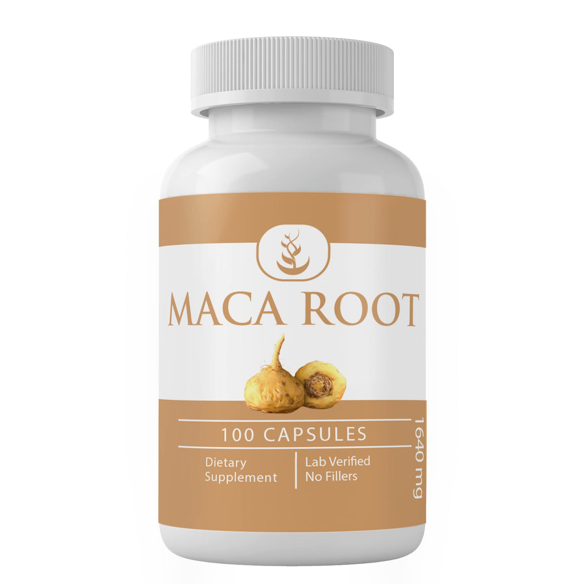 Front view of Pure Original Maca Root Capsules bottle