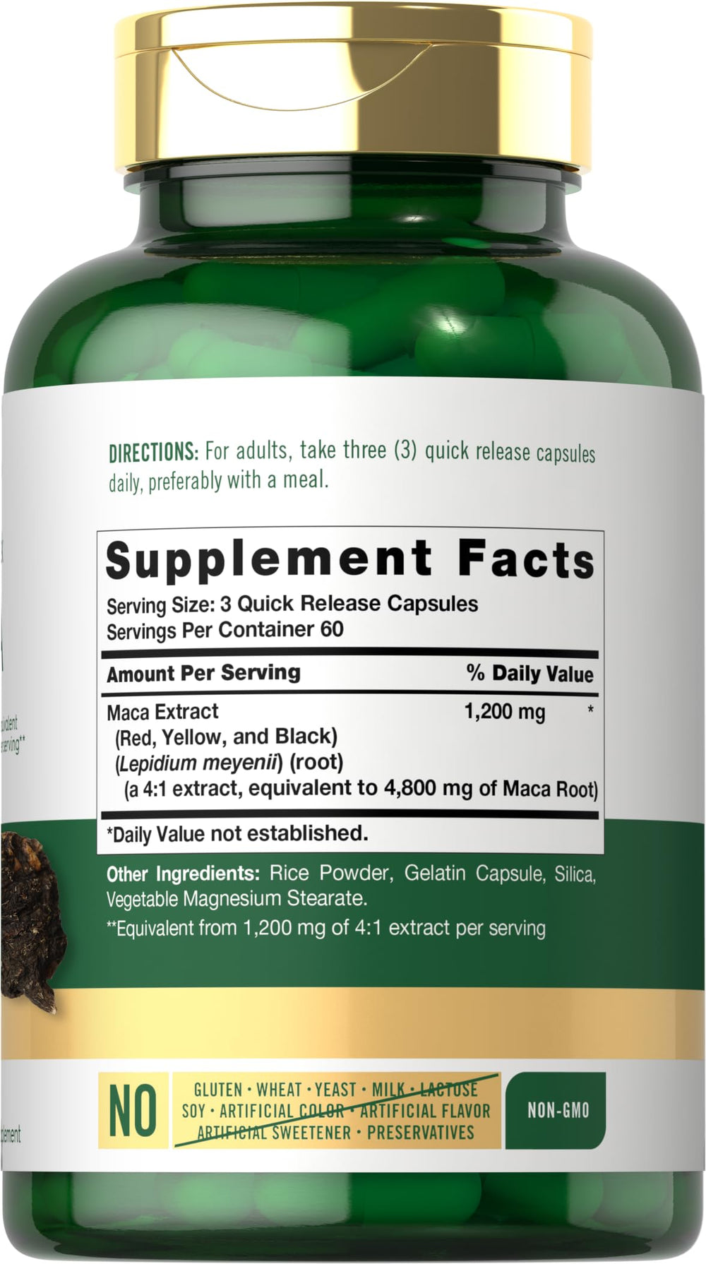 Close-up of Maca root capsules in quick-release form