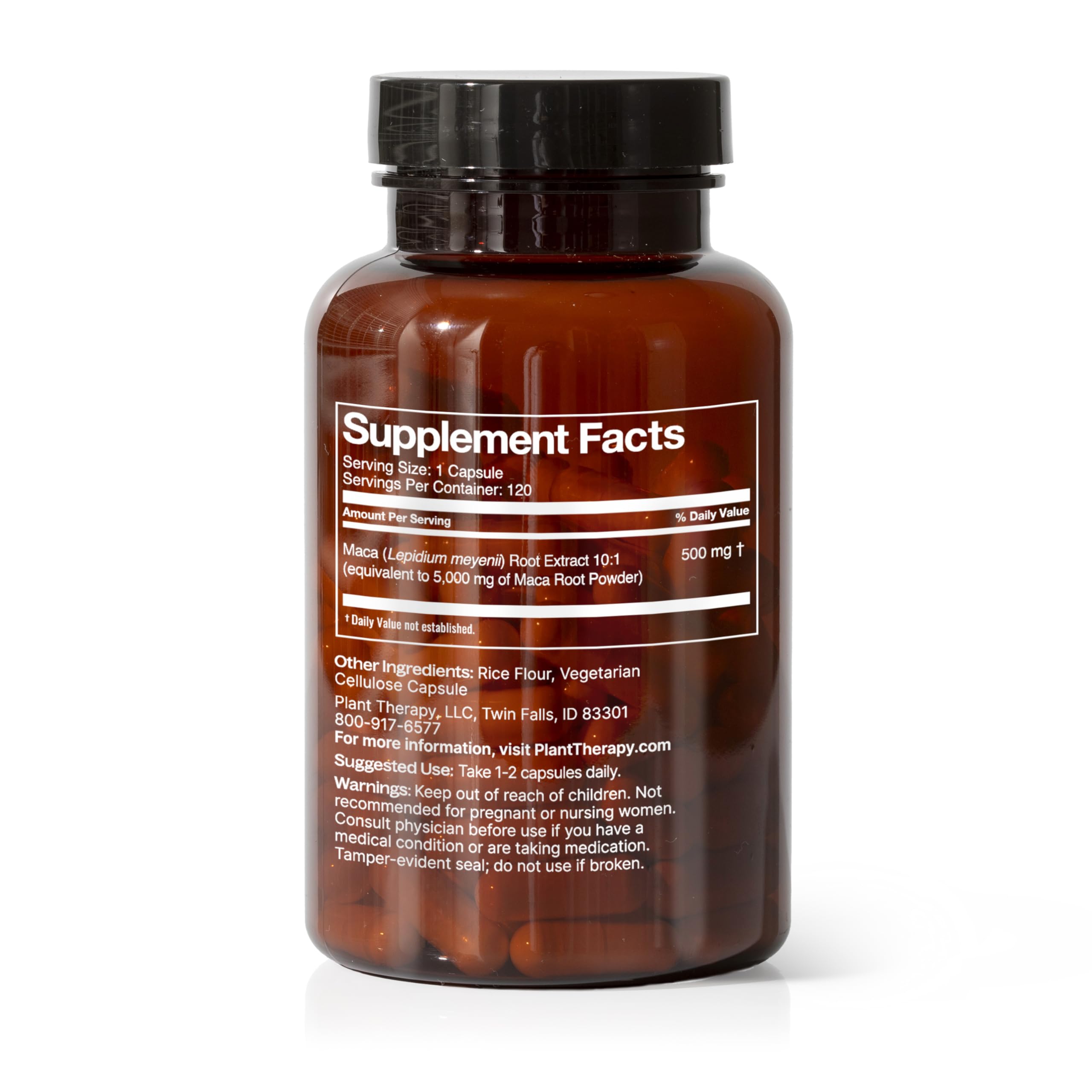 Maca root extract 10:1 potency equivalent to 5,000 mg per serving