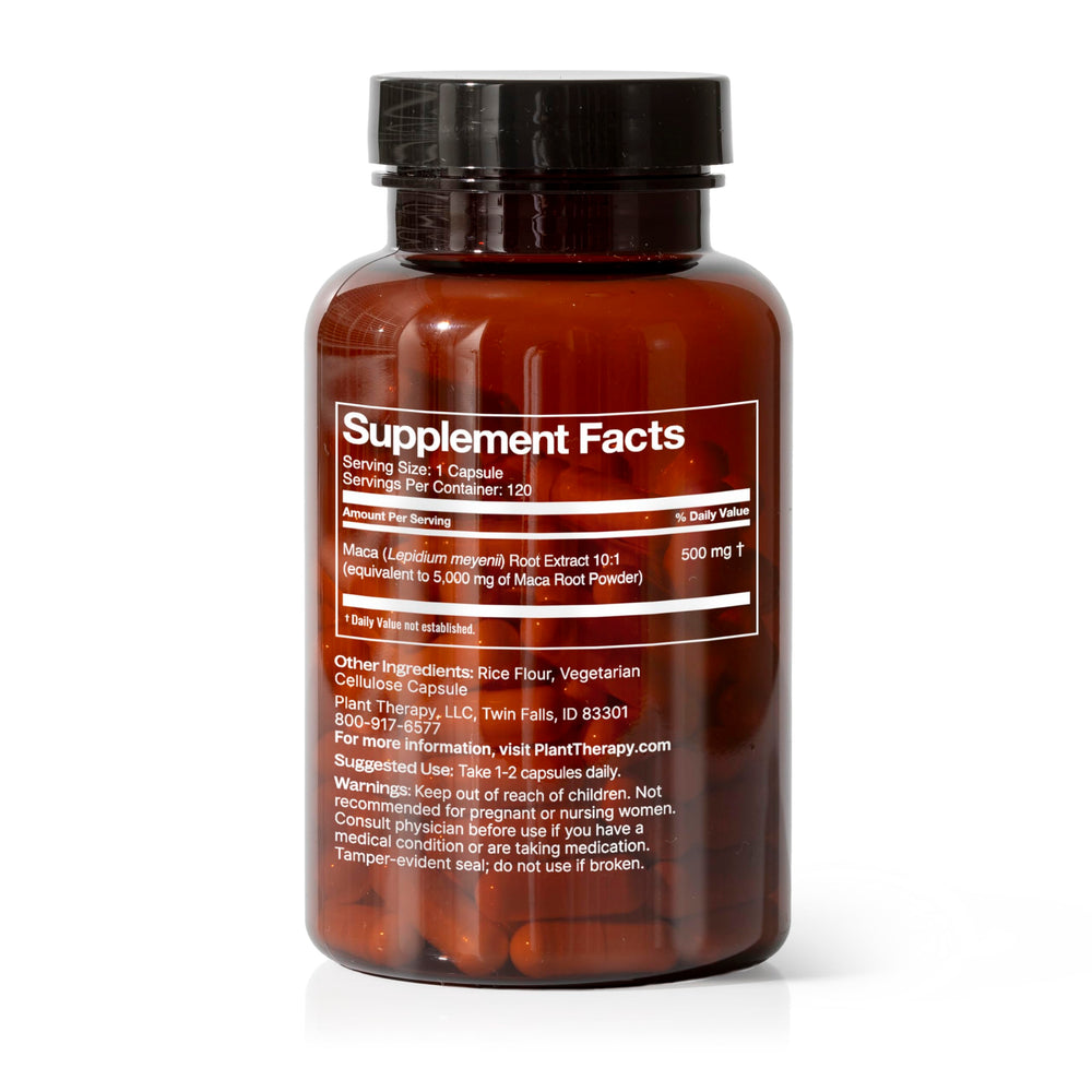 Maca root extract 10:1 potency equivalent to 5,000 mg per serving