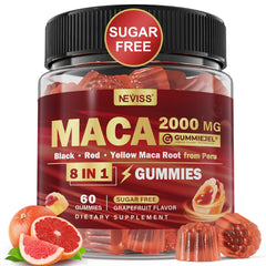 Maca Root Filled Gummies Grapefruit flavor packaging – 60 count