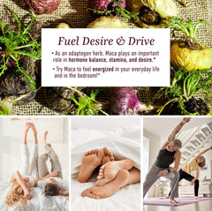 Nutrition detail showing 50mg maca root per serving