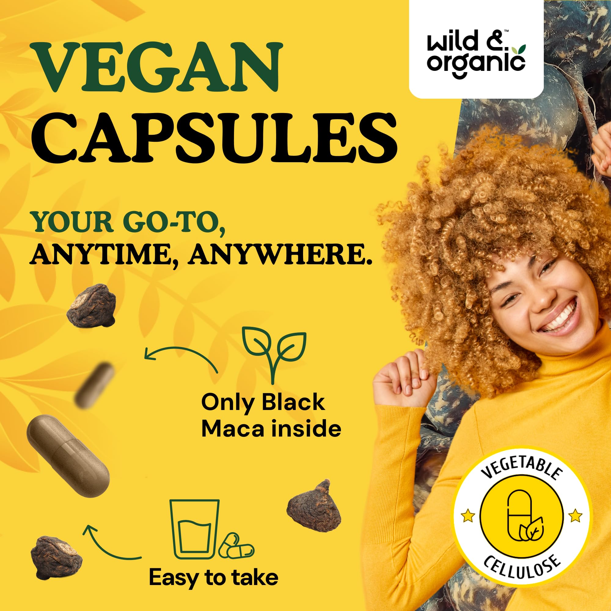 Maca root powder ingredients infographic