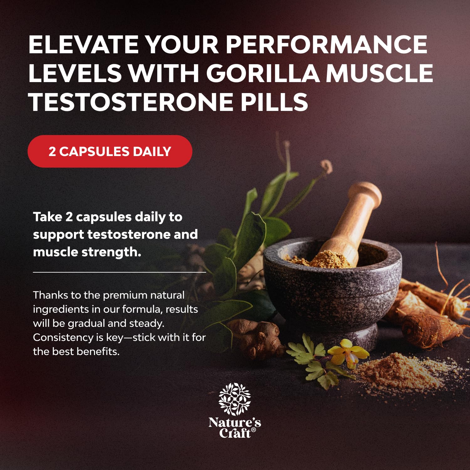 Capsules containing maca root and tongkat ali extract