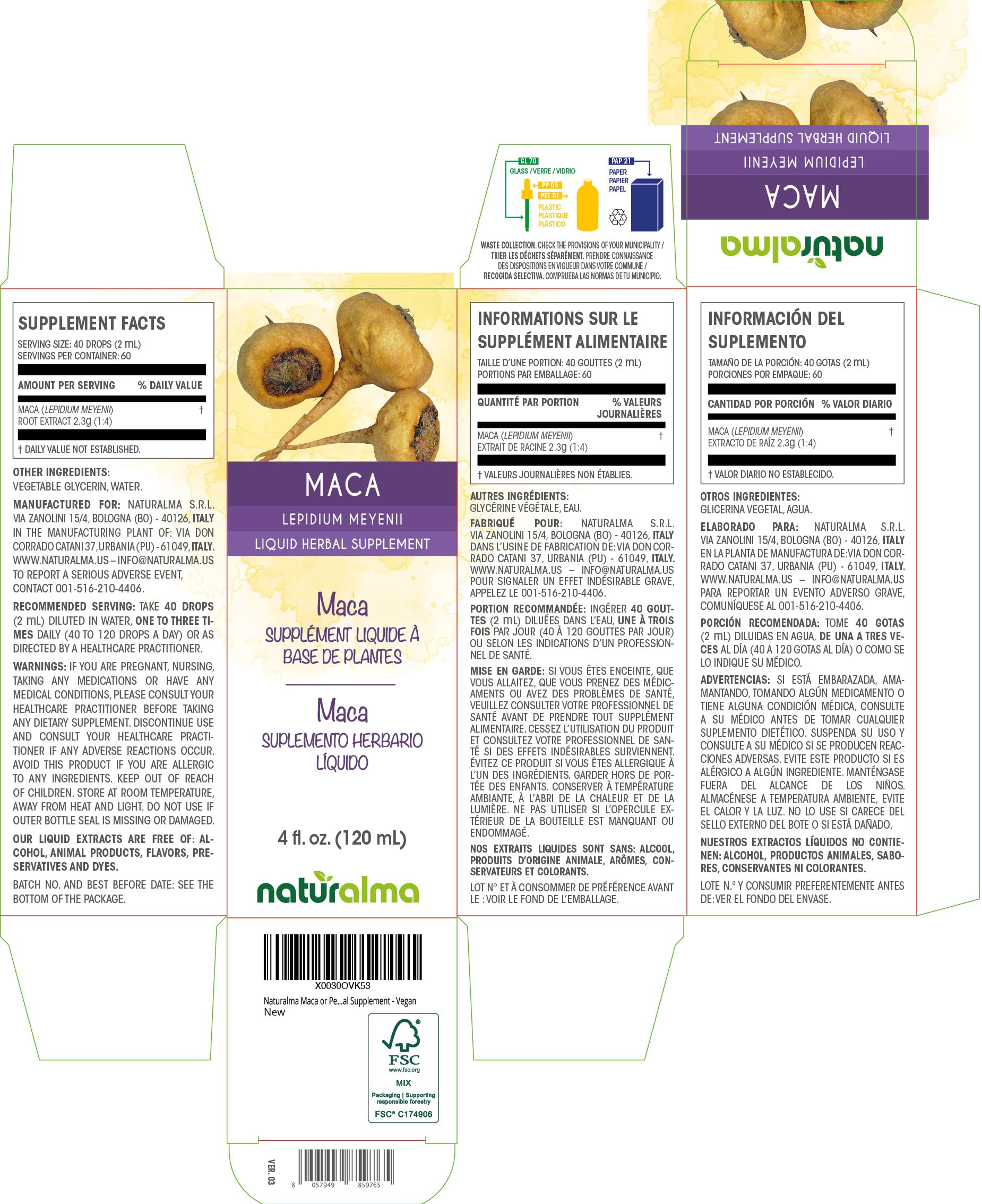 Dropping Maca tincture from a dropper