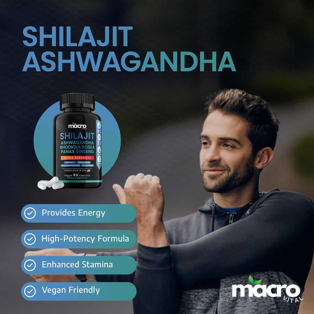 Close-up of Macro Vital Shilajit veggie capsules